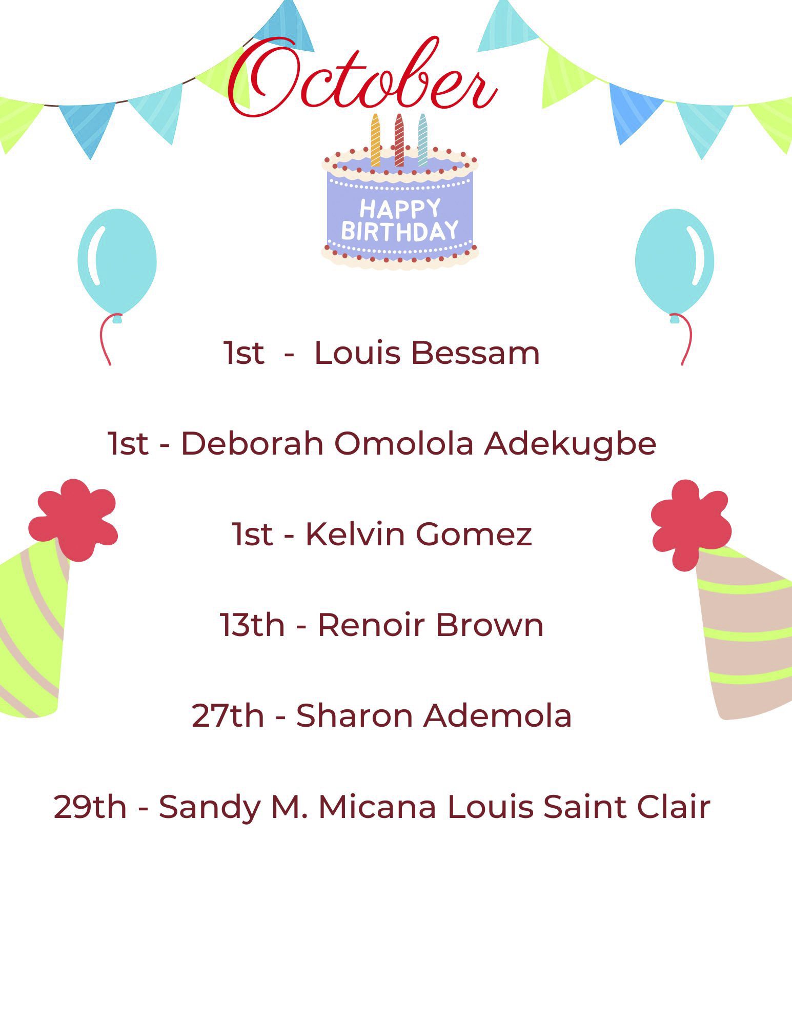 October Birthday and Marriage Anniversary